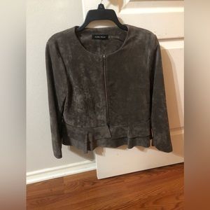 Ivanka Trump Dark Brown Suede Blazer